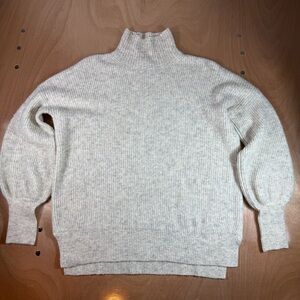 Cozy Cream Ribbed Mock Neck Sweater - Women's